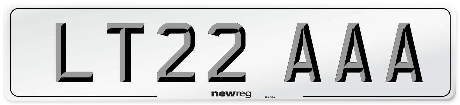 LT22 AAA Number Plate from New Reg